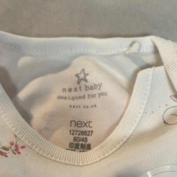 Next - NWT/NWOT - set of 2 White and Pink Bodysuits One Pieces - Picture 2 of 5